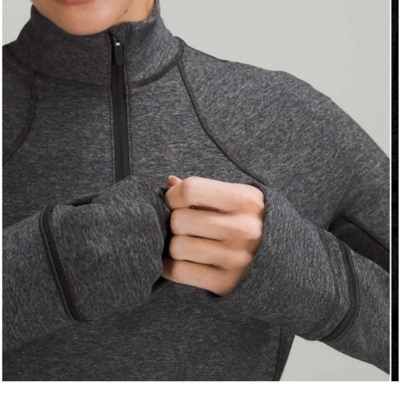 It’s Rulu run cropped half zip 12 gray - Picture 2 of 7